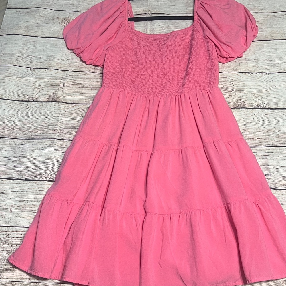 Pink Puff Sleeve Dress like new